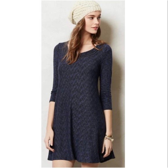 SATURDAY SUNDAY Narva Navy Blue Mini Swing Dress - Picture 1 of 6